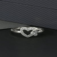 Imperial 1 10CT TDW Dijamantni dvostruki srčani prsten u 10k bijelom zlatu