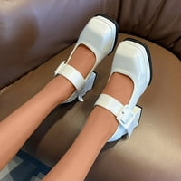 ; sandale za bazen modne Ležerne kožne cipele s kopčom na visoku petu ženske Ležerne cipele bez leđa bijele 9
