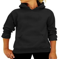 Ženska majica s kapuljačom, jednobojna majica s kapuljačom, modni pulover, ženske Ležerne crne majice s dugim rukavima.