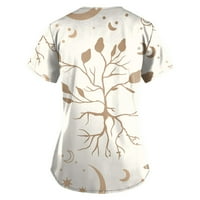 Ženske bluze kratkih rukava Ženska bluza radna odjeća majica s cvjetnim izrezom u obliku slova u, ljetni vrhovi, bijeli u boji