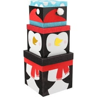 Vrijeme za odmor Penguin ugniježđen božićni poklon kutija, grof