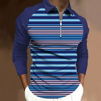 Muške polo majice od 2 inča udobne široke modne majice u plavoj boji