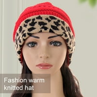 Ženska pletena kapa Leopard lagana Jesen Zima zadebljana topla pletena kapa na otvorenom