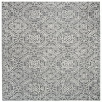 Vuneni tepih s apstraktnim geometrijskim uzorkom, siva slonovača, 8 '10'