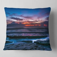 Dizajn egzotična tamnoplava Coquina Dawn - Jastuk za bacanje fotografija na plaži - 18x18