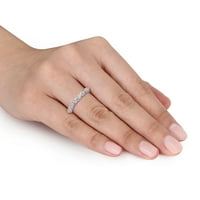 Miabella ženska karat stvorila je bijeli safirski dijamantni naglasak 10kt bijelog zlata Vintage prsten