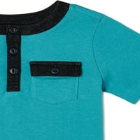 Wonder Nation Baby and Toddler Boy Solid i prugasti Henley majice Multipack, 2-pack, veličine 12m-5T