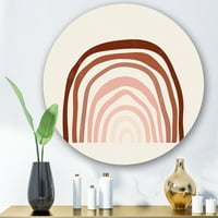 DesignArt 'terakota minimalistička boho art duga i' moderni krug metal zid - disk od 11