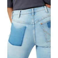 Ženske flare traperice s džepom na patch-u