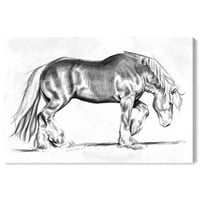 Wynwood Studio životinje zidne umjetničko platno ispisuje 'equus i' domaće životinje - siva, bijela