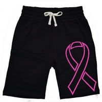 Muška ružičasta vrpca za rak dojke, crne hlače za trčanje od flisa, kratke hlače za teretanu, male crne