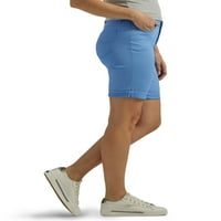 Ženske bermudske kratke hlače s manšetama srednjeg rasta