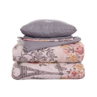 Moderne niti reverzibilni krevet u torbi, ružičasti cvjetni, tuileries, blizanci