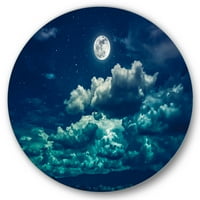 Noć punog mjeseca na oblačnom nebu II slikanje umjetničkih otisaka