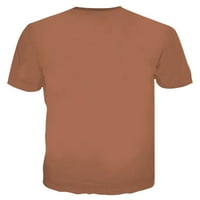 Muške majice za vježbanje u muškoj modnoj majici od tankog mekog rastezljivog pamuka s kratkim rukavima u smeđoj boji,