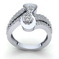 Autentični dijamant okruglog reza od 0,5 karata, ženski vjenčani prsten s neobičnim naglaskom na godišnjicu zaruka u jednodijelnom