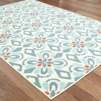 Istočni tkalci Amerike Moienne cvjetni polipropilenski tepih za unutarnju i vanjsku upotrebu, bjelokost
