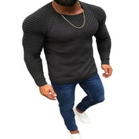 Muški džemper s okruglim vratom, pripijeni udoban mekani modni pulover, muški casual pripijeni pleteni pulover
