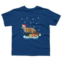 - Božićne lampice sa zabavnim dizajnom divljih životinja, poklon majica za dječake u Kraljevsko plavoj boji - dizajn Iz e-maila