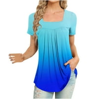 Plus-size rasprodaja ženska modna ležerna majica s izrezom u obliku slova u i kratkim rukavima s printom široka bluza vrhovi