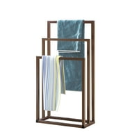 Višeslojni smeđi metalni stalak za ručnike kromirani visoki industrijski Moderni samostojeći stalak za ručnike za kupaonski pribor