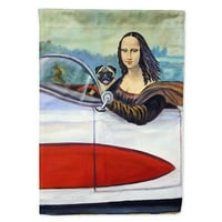 7043-zastava-Roditeljska zastava s mopsom i Mona Lisom, višebojna
