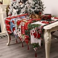 Božićni stolnjak za pokrivanje božićnog stolnjaka, dekor za blagovaonicu od pamuka i lana