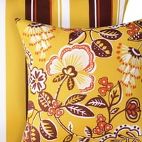 Vanjski cvjetni tiskani ukrasni vodootporni jastuk za bacanje za vrt, žuti, od 2