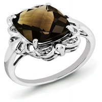 Dimljeni kvarcni dijamantni prsten od srebra, veličina-7