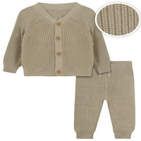 Moderni trenuci Gerbera dječaka ili djevojčice unise pleteni kardigan džemper i jogger set, komad, veličine 0 3- mjeseci