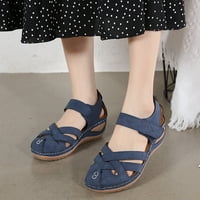 Sandale; prozračne ženske ljetne modne cipele na plaži s otvorenim prstima; udobne ženske sandale u plavoj boji