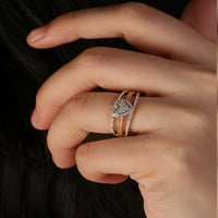 Imperial 1 5CT TDW Dijamantni prsten za srce u 10k ružičasto zlato