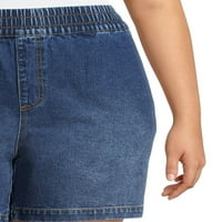 Terra & Sky Women's Plus Size Slouchy Pull-On Traper Shorts