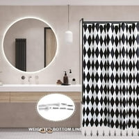 Zavjesa za tuširanje za kupaonicu crno-bijele zavjese za tuširanje od vodootporne tkanine s umjetničkim apstraktnim uzorkom zavjesa