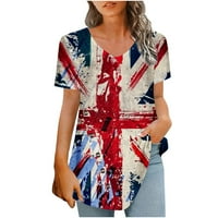 Lepršavi topovi za žene labavog kroja modne majice s kratkim rukavima u obliku slova a, Ležerne ljetne majice s cvjetnim printom,