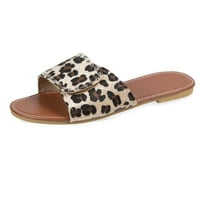 ; / Ženske ravne japanke, podesive sandale s otvorenim prstima, Vintage Leopard ravne cipele, udobne Ležerne sandale na otvorenom
