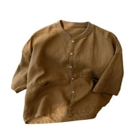 Ženski vrhovi s reverima i rukavima u A-listi, Vintage Bluza na kopčanje, radne jednobojne košulje s džepovima