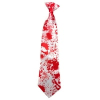 Predmet može varirati - bijela kravata za Halloween s crvenom krvlju prskanje crnom kravatom s bijelim kostima kostiju