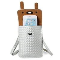 Veganska kožna pletenica tkana crossbody torbica za Apple iPhone XS MA XS XR s podesivim remenom na ramenu i dva odjeljka za putovanja,