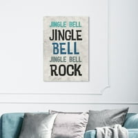 Praznici Wynwood Studio za odmor i sezonski zid umjetnosti Otisci 'Jingle Bell Rock' praznici - plava, crna