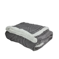 Plišana deka od Šerpa vune od 50 60 kabela-sivo - bijela