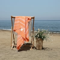 turski pamučni ručnik za plažu s vezom od morske zvijezde u prugama
