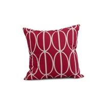 Vanjski jastuk, ovali 16 16 idu u krug s geometrijskim printom, ružičasta fuschia