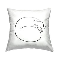 Stupell Industries Sleep Cat Line Doodle Tiskani dizajn jastuka za bacanje od Lil 'rue