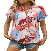 Ženska bluza s kratkim rukavima, košulje s kratkim rukavima i košulje s izrezom u obliku slova A, elegantni cvjetni vrhovi, ženske