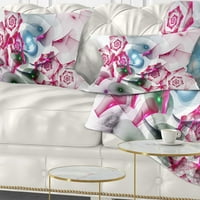 DesignArt Pink Roses Fractal Design - Sažetak jastuka za bacanje - 12x20