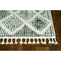 Ručno tkani tepih od vune i jute od bjelokosti od 7.10 inča za unutarnje prostore