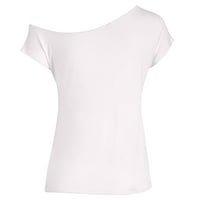 Majica kratkih rukava Ženske majice bez ramena ležerna košulja s labavim rukavima ljetna Ženska bluza ženski ležerni vrhovi bijela