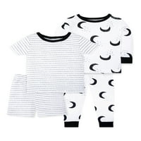 Little Star Organic Baby & Toddler Unise majica s kratkim i dugim rukavima s kratkim hlačama i hlačama Snug Fit Pidžama, Veličina