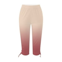 Ljetne ženske Capri hlače s cvjetnim printom za plažu Capri hlače elastični pojas uske rastezljive tajice ošišane hlače